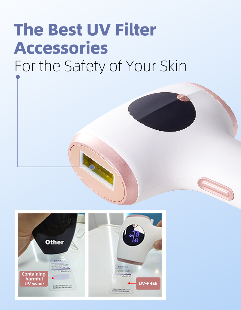Dual Flash Intense Pulsed Light Hair Removal Device IPL for Face and Body IPL Bikini Line At-home Hair Reduction