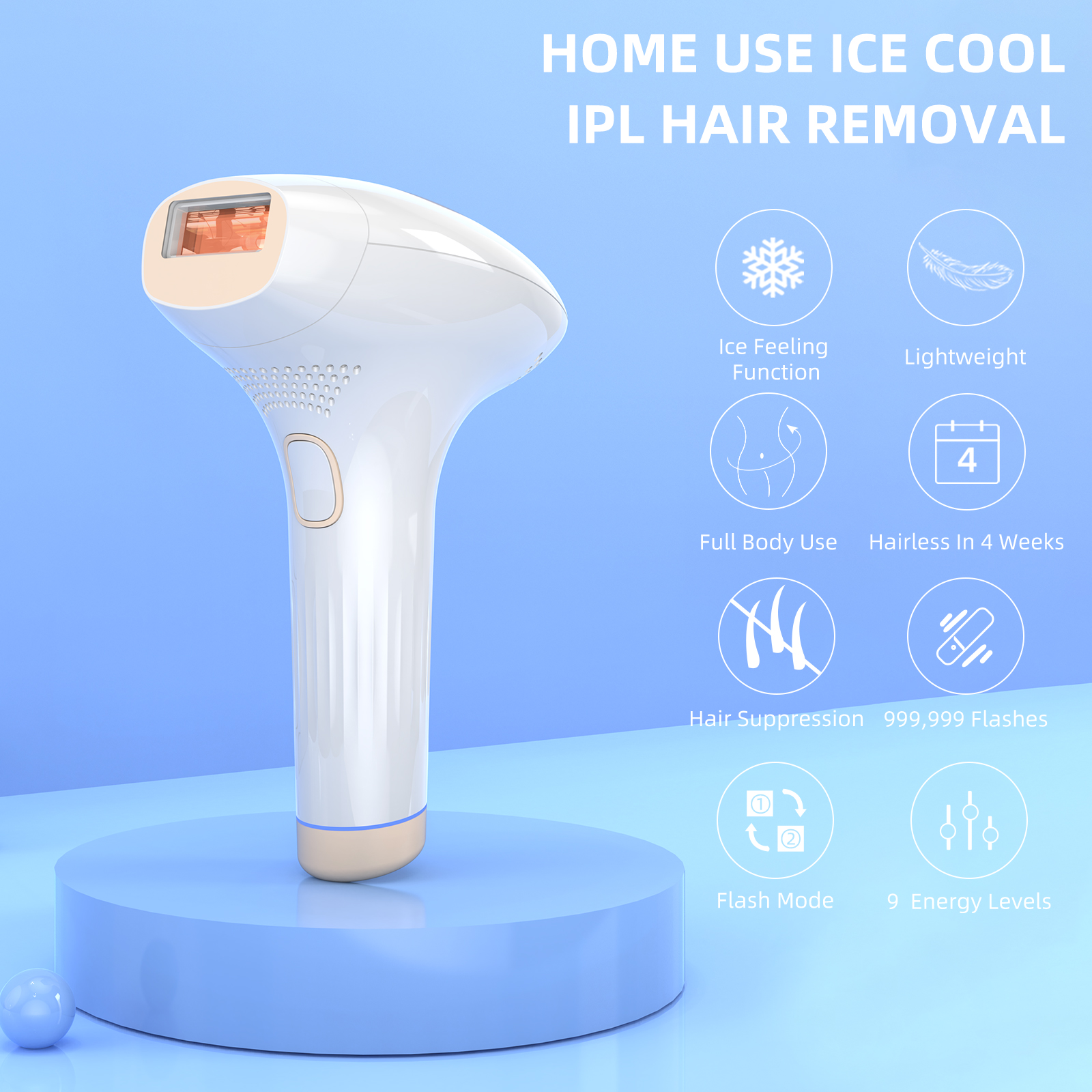New Ice Cooling Skin Tone Sensor IPL Hair Removal ODM/OEM High Quality Large Area Hair Remover Device