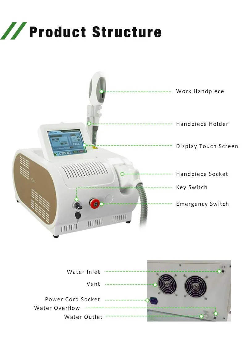 Multifunctional 3 Filters Skin Rejuvenation and Firm Permanent IPL Hair Removal Device Portable