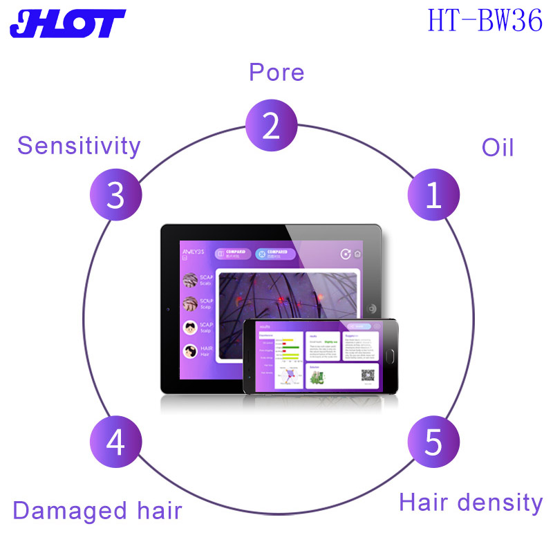 AI Intelligent Scalp Detection Machine For Hair Growth Stimulator WIFI Hair Analyzer With UV Light For Dandruff Analysis