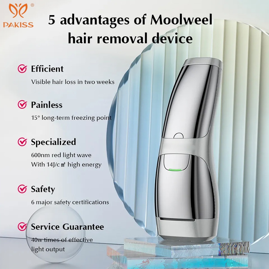 PAKISS Professional Sapphire Ice IPL Hair Removal Device, Auto Skin Tone Recognition, 400,000 Flashes, US Stock Fast Delivery