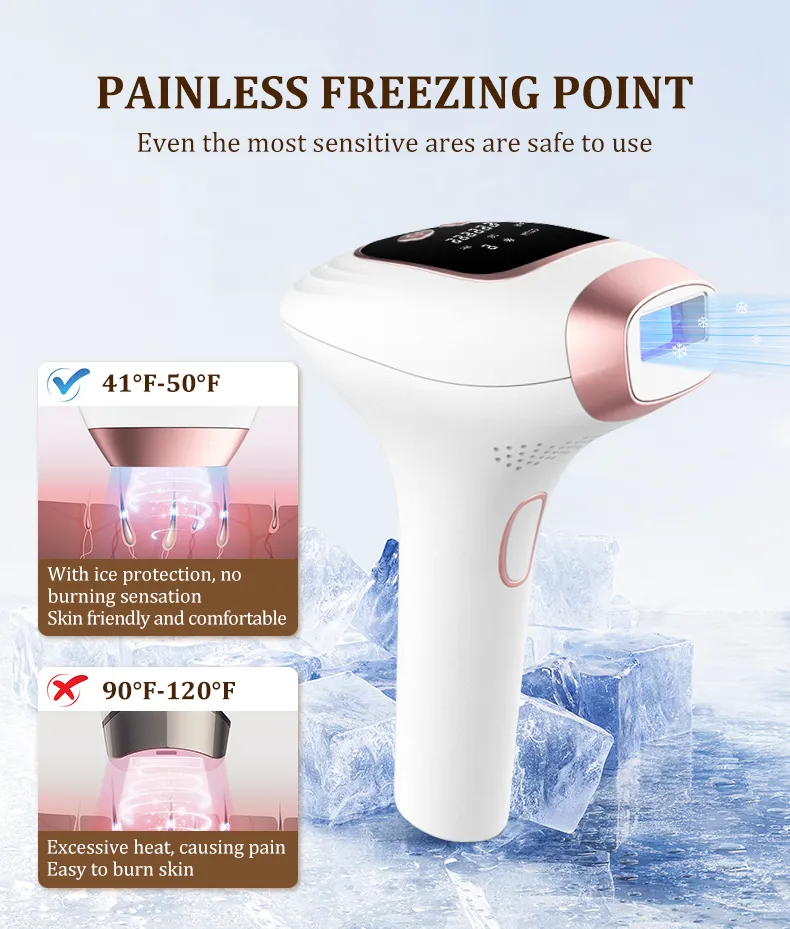 Portable IPL Hair Removal Device with Pain-Free Permanent Hair Reduction