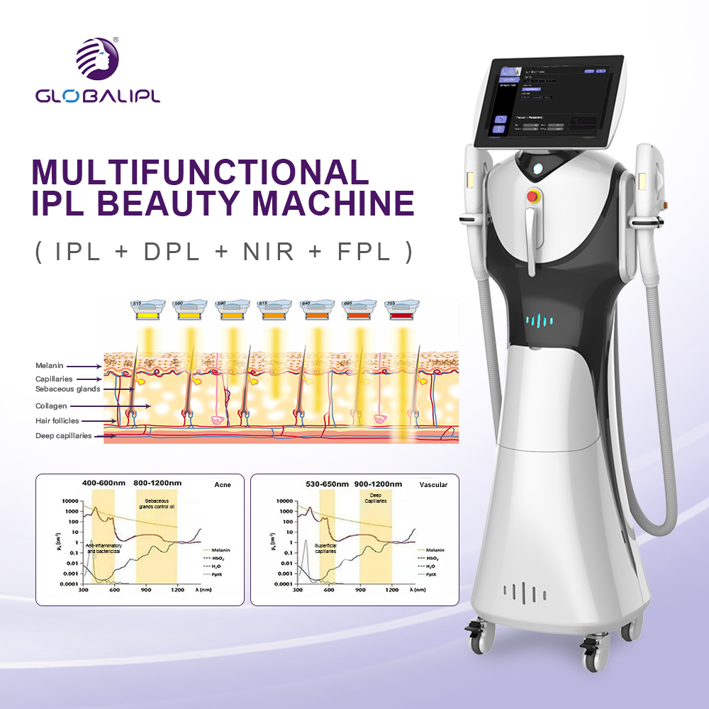 Popular High Quality Smart Standing Anti Aging Spots Removal Hair Removal Ipl Machine for Beauty Salons