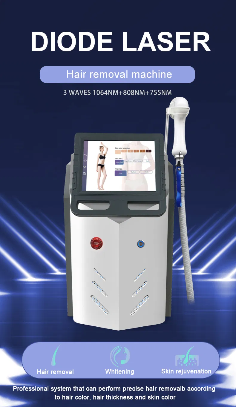 Newest Triple Wavelength Diode Laser Hair Removal with Factory Price 808nm Hair Removal Machine IPL Hair Removal Laser Machine