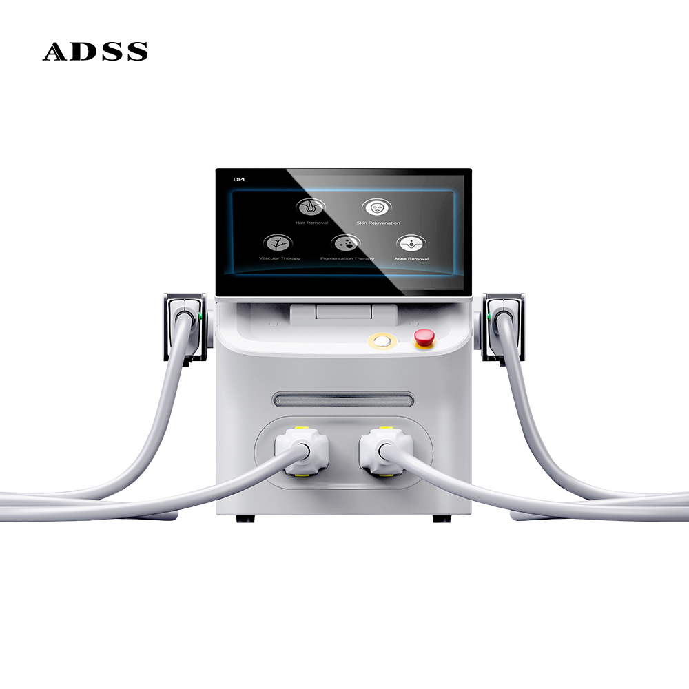 ADSS Double Handles IPL Hair Removal Facial Pigmentation Removal Dynamic Pulse Light Skin Rejuvenation Machine
