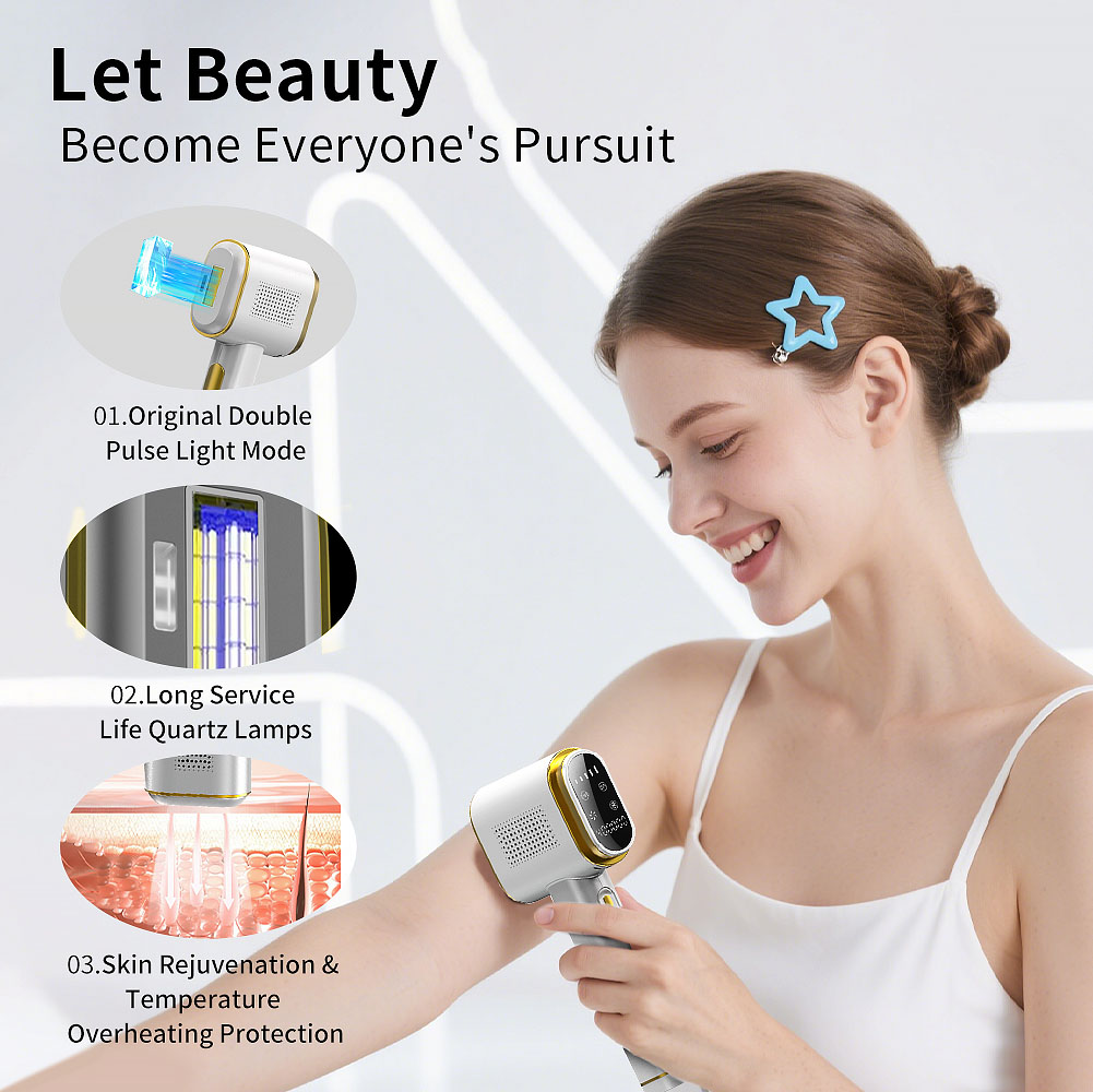 MOOLWEEL T023K Home Use IPL Laser Hair Removal Skin Sensors Ice Cooling Handheld Design 1 Year Warranty Laser Beauty Device