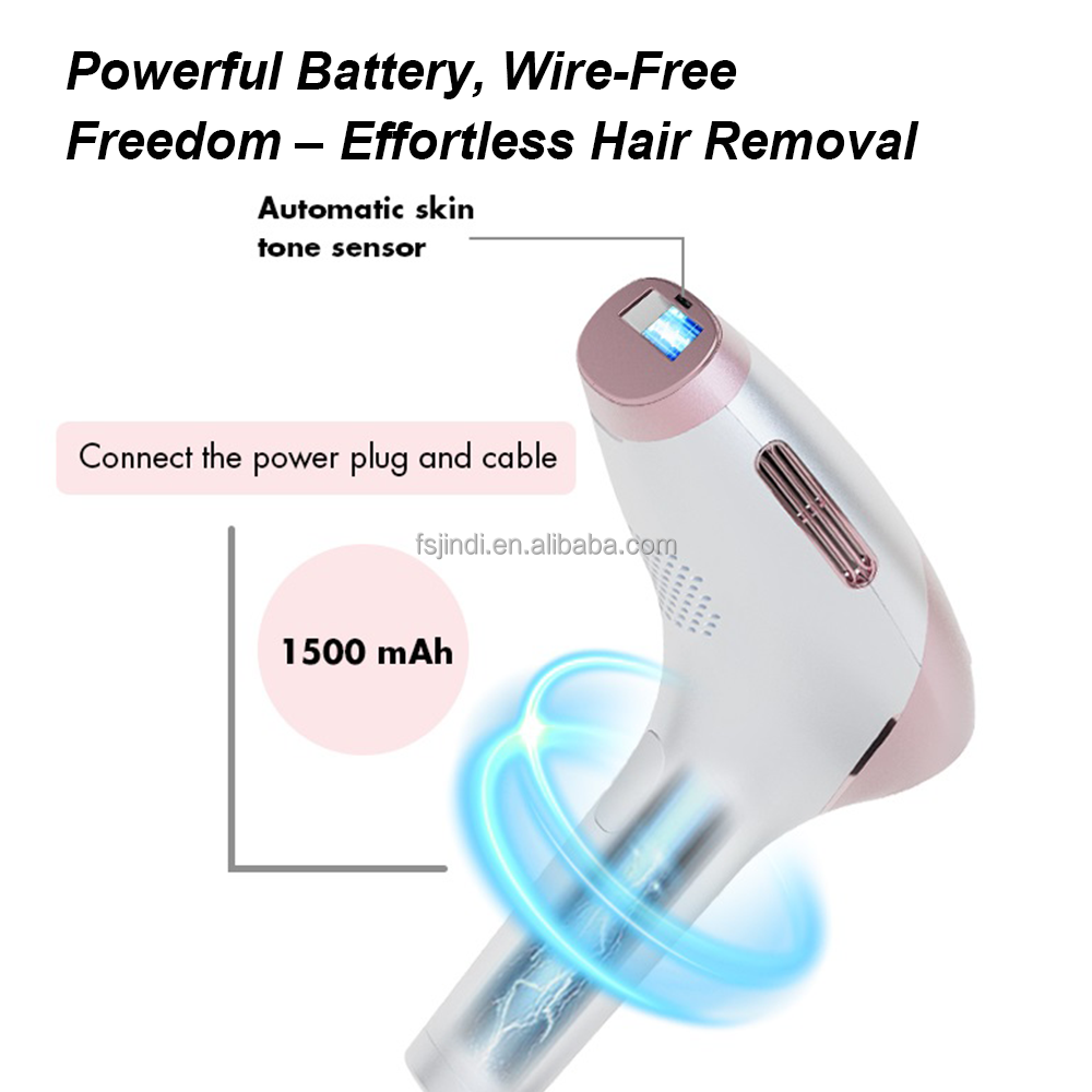 Cordless JD-TM036 Series IPL Hair Removal with Automatic Skin Tone Sensor 999,999 Light Pulses Wireless Laser Depilador