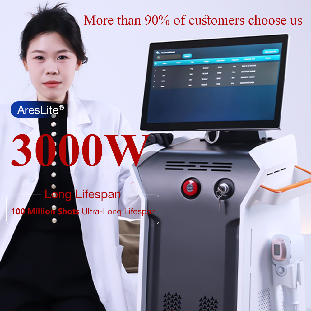 2026 Best Ice Cool 1200w 2000w 3000w 4 Wavelength 755nm 808nm 940nm 1064nm Diode Laser Hair Removal Machine
