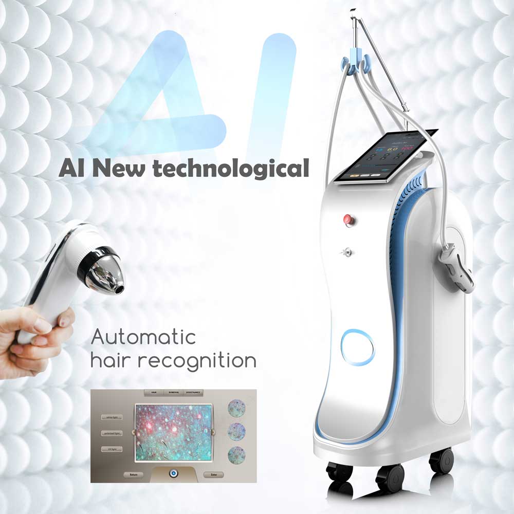 AI 800W-4000W Diode Laser Hair Removal Machine Cooling Home Use Titanium Laser Handle 1064nm 3 Waves For Skin Rejuvenation EU