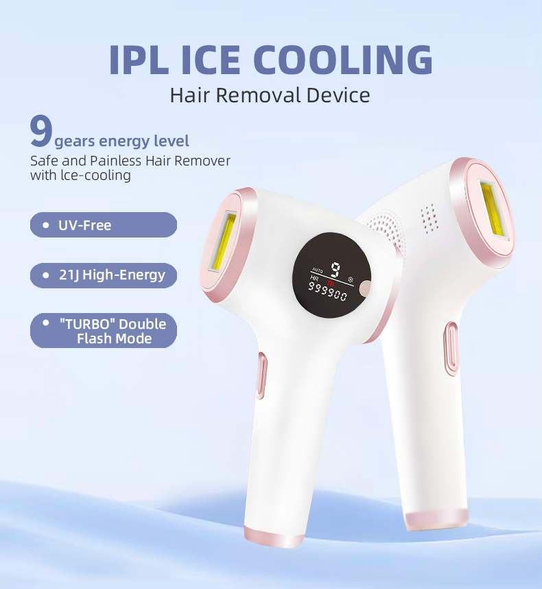 Dual Flash Intense Pulsed Light Hair Removal Device IPL for Face and Body IPL Bikini Line At-home Hair Reduction