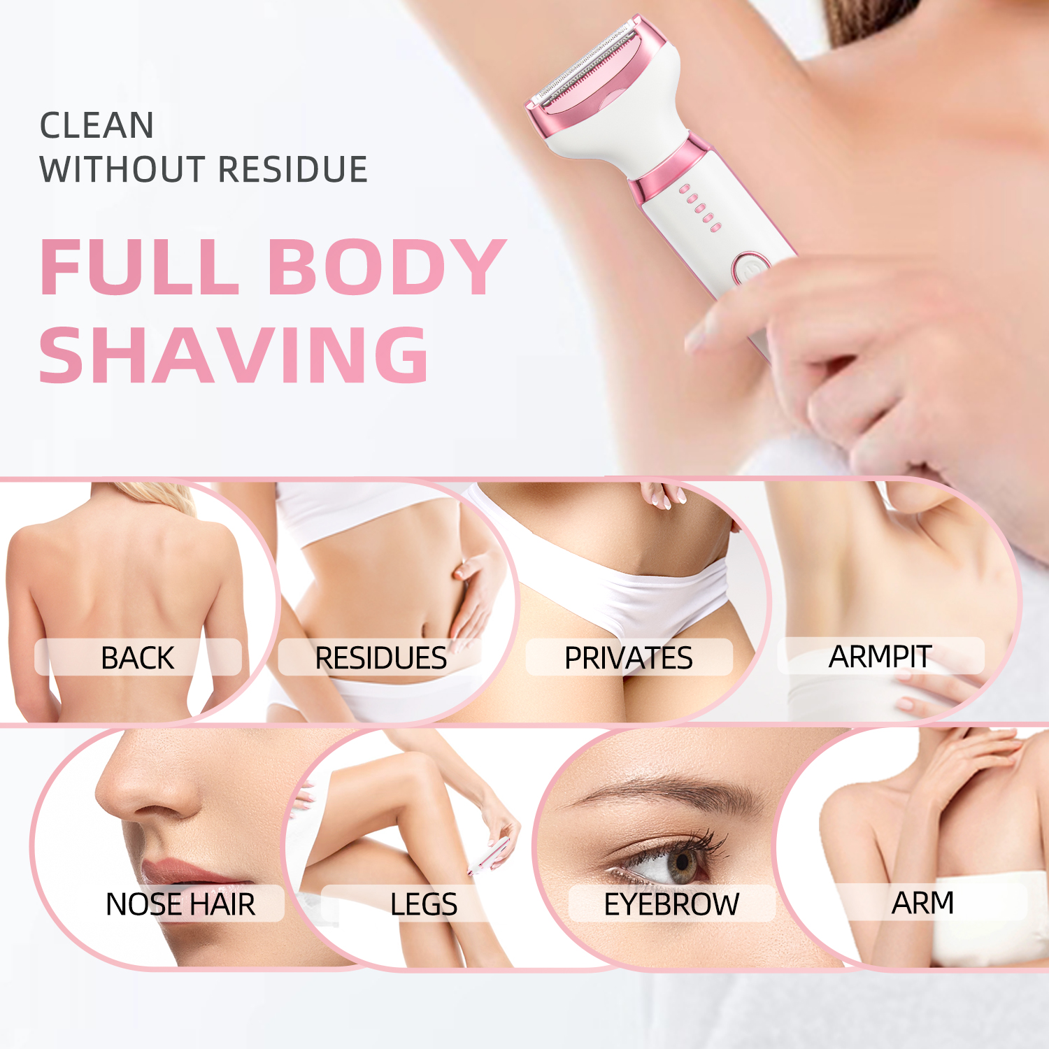 Electric Shaver Lady Shaver 4 In One Electric Rechargeable Hair Removal Kit Pin Hair Removal Trimmer Set Women Body Shaver