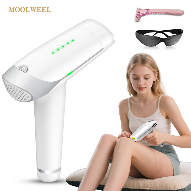 Moolweel T001 Professional Female Laser Epilator Home Use IPL Hair Removal Device Ice-Cold Smart Handset for Permanent IPL Laser