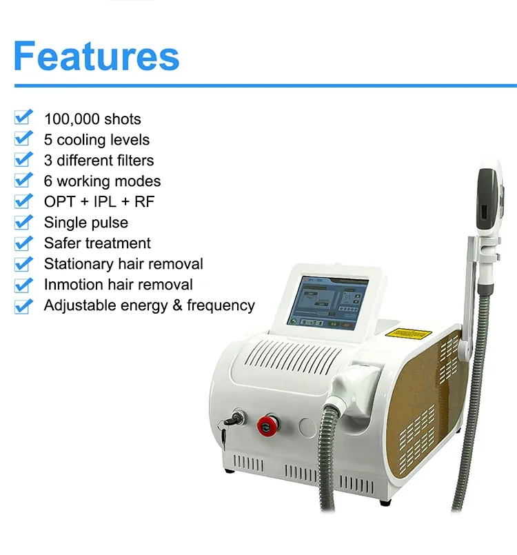 Hot Sale Opt Hair Removal Instrument IPL Skin Rejuvenation Wrinkle Smooth Pigment Elimination Painless Epilation Instrument
