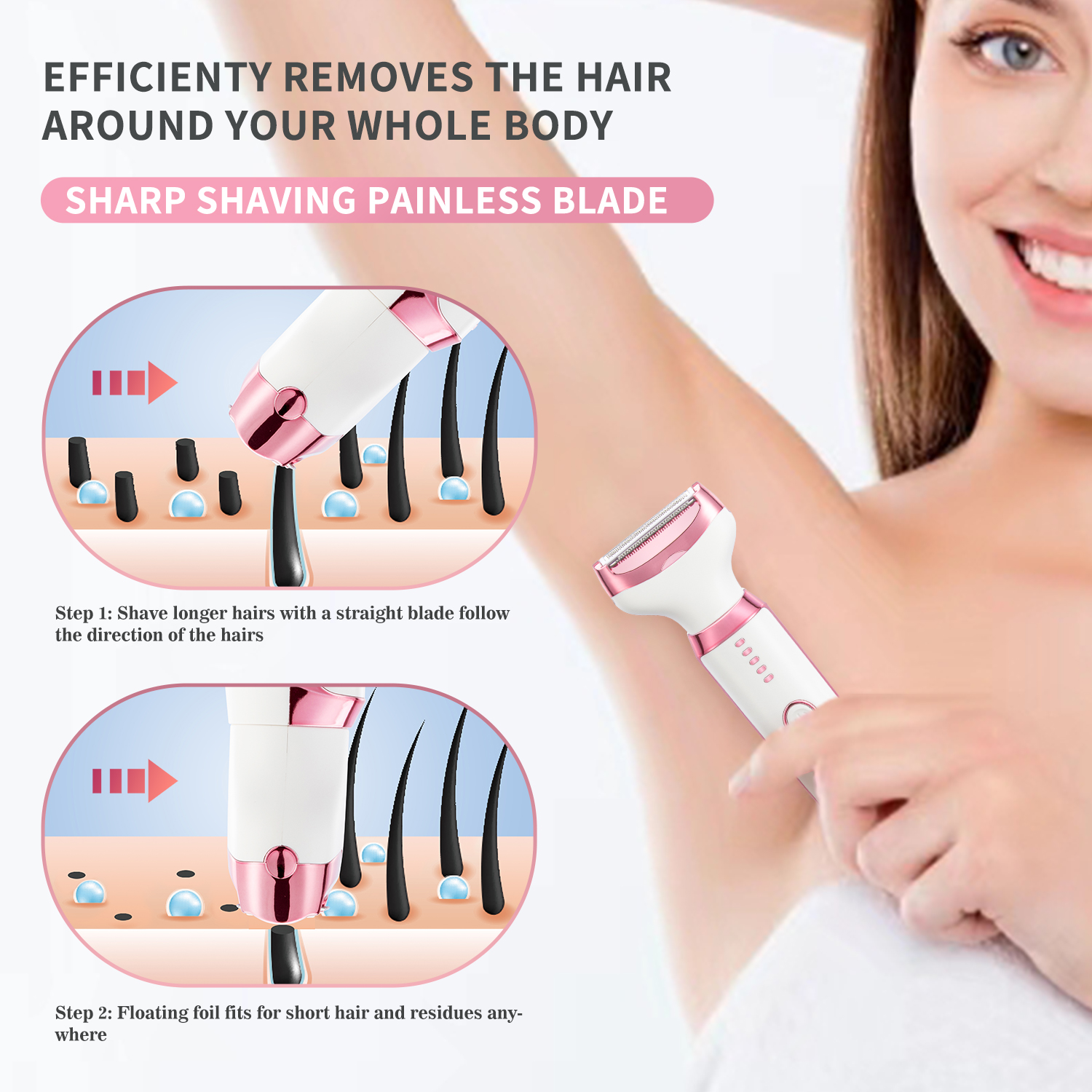 Electric Shaver Lady Shaver 4 In One Electric Rechargeable Hair Removal Kit Pin Hair Removal Trimmer Set Women Body Shaver