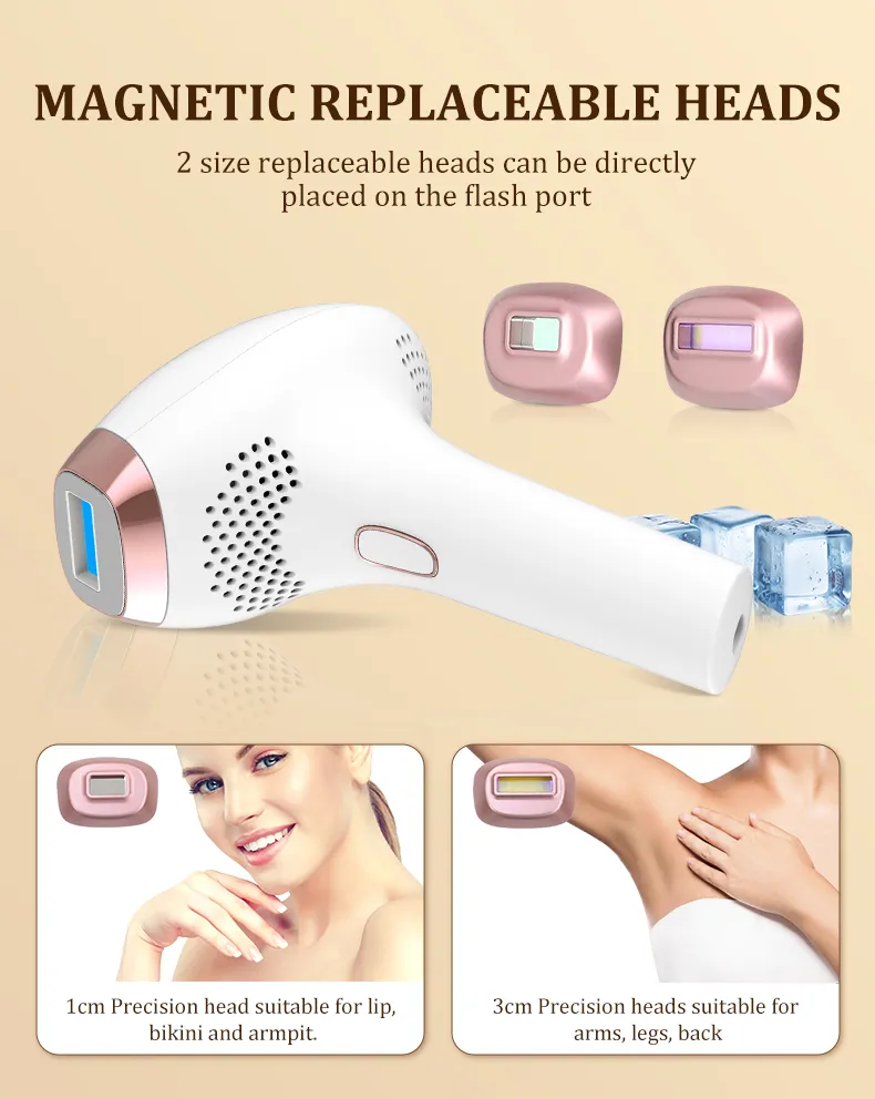 Portable IPL Hair Removal Device with Pain-Free Permanent Hair Reduction
