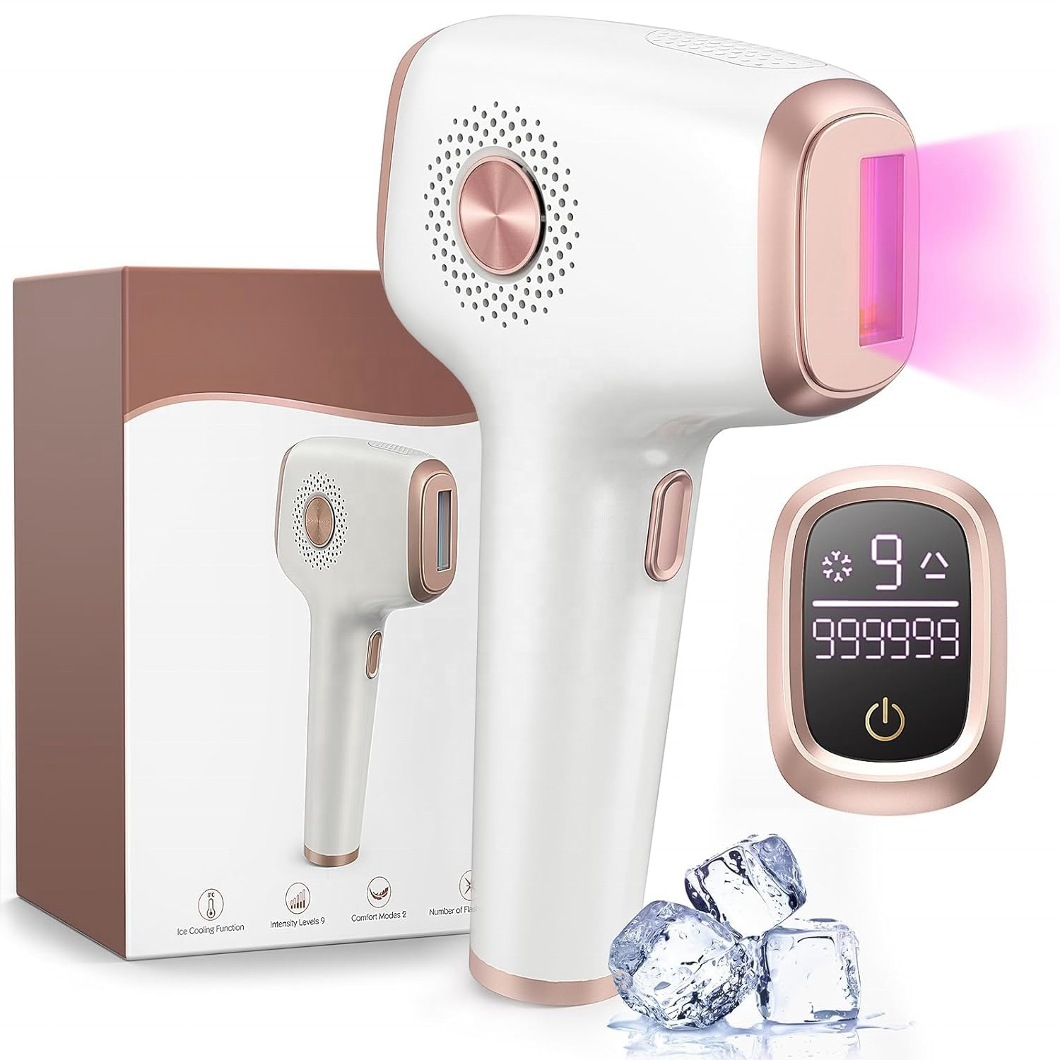 INNZA IPL Cooling Lazer Auto Shot Hair Removal Device Depiladora Laser 999,999 Flashes Painless Hair Remover