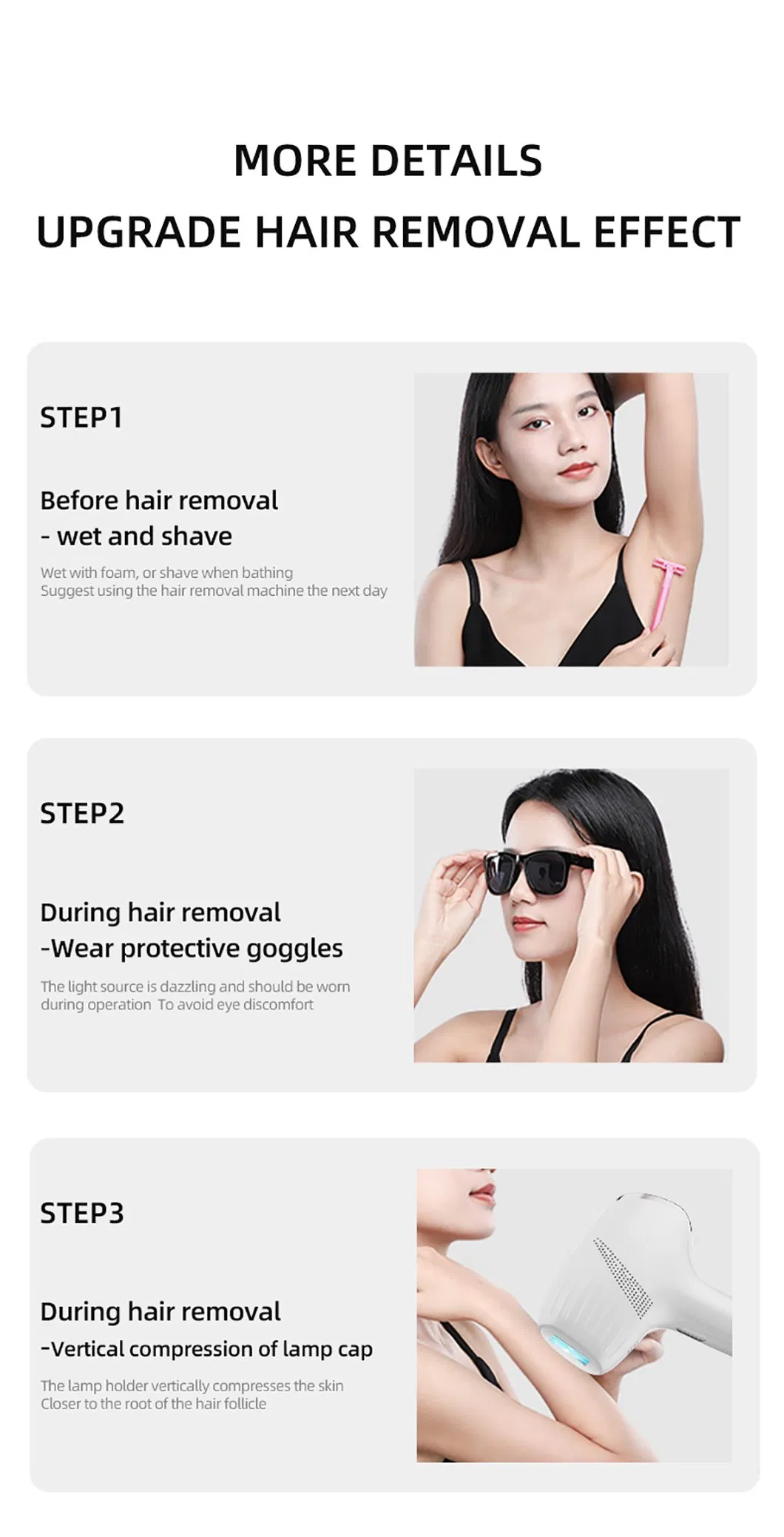 Customization OEM Manual Flash Handle IPL Laser Hair Removal Appliances Epilator Machine