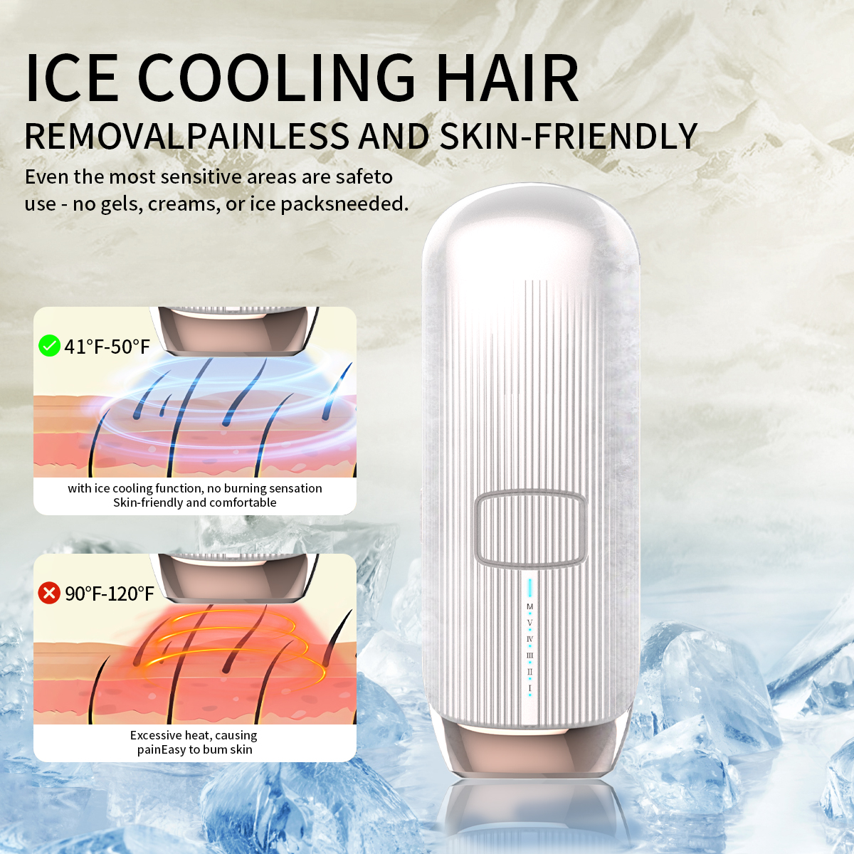 Moolweel T055 64W Portable Laser Hair Removal Machine Best Professional DPL IPL for Home Use Painless Permanent At-Home Epilator