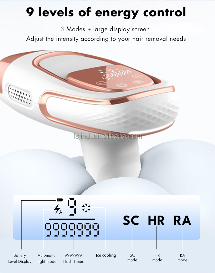 Cordless Electric Wireless Rechargeable Professional IPL Laser Epilator with Ice Cooling Feature Women Laser Hair Removal Device