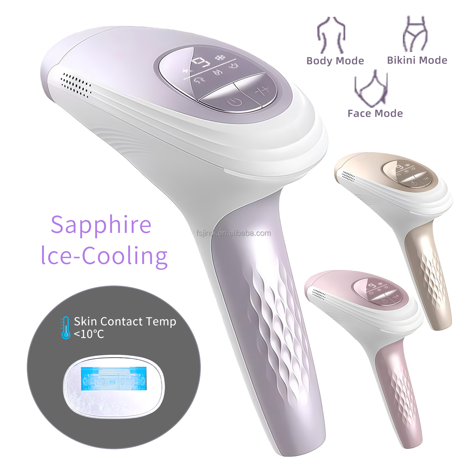 Professional Sapphire IPL Hair Removal Device Ice Cooling Painless Permanent Reduction for Women Home Use Fast Result in 4 Weeks