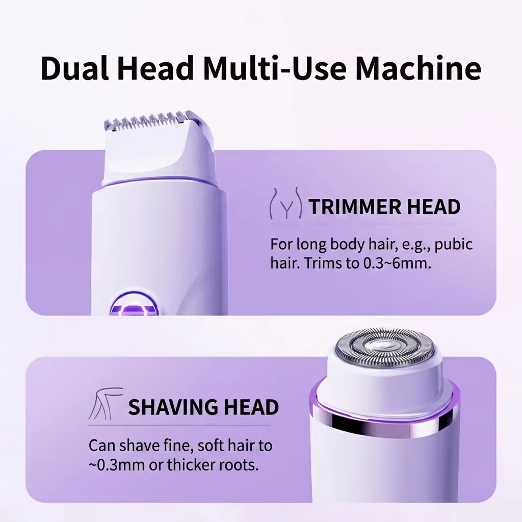 IPX4 Waterproof Electric Tweezer Double Head Rechargeable Round-cornered Durable Painless Deep Hair Removal Device Bikini Line