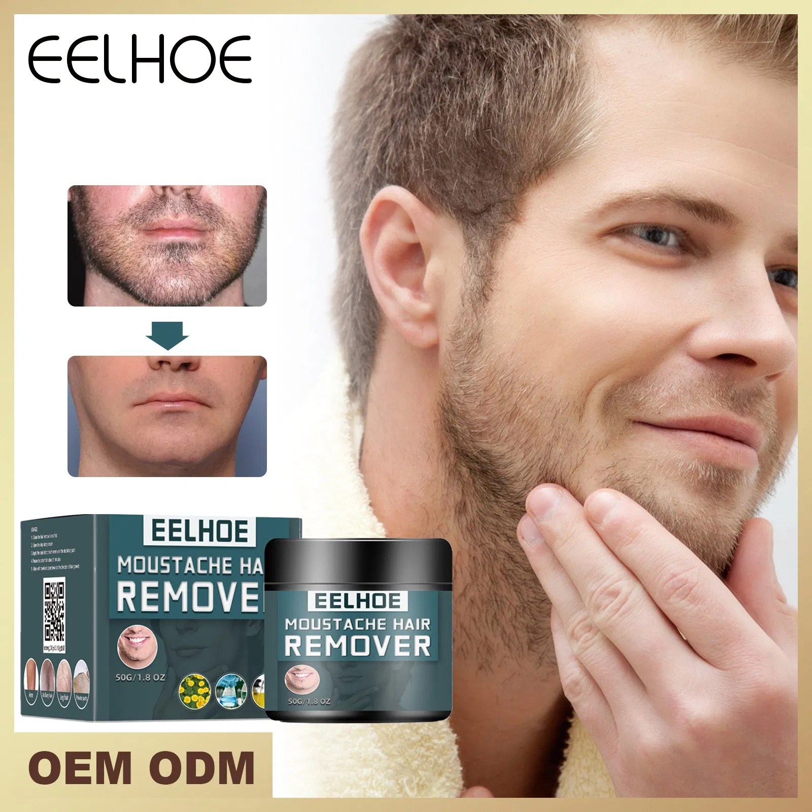 Costom Men's Painless Hair Removal Cream Whole Body Hair Removal Wax to Remove Hand Hair and Armpit Quick Cleansing
