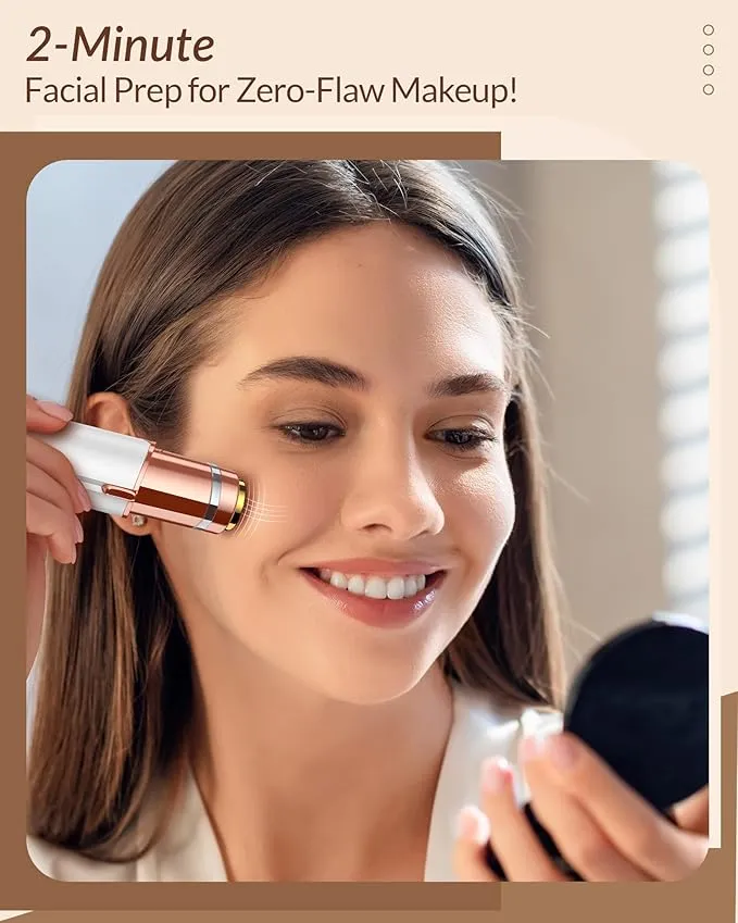 Facial Hair Removal for Women: Painless Rechargeable Face Shaver Electric Hair Remover Device for Peach Fuzz Upper Lip Chin