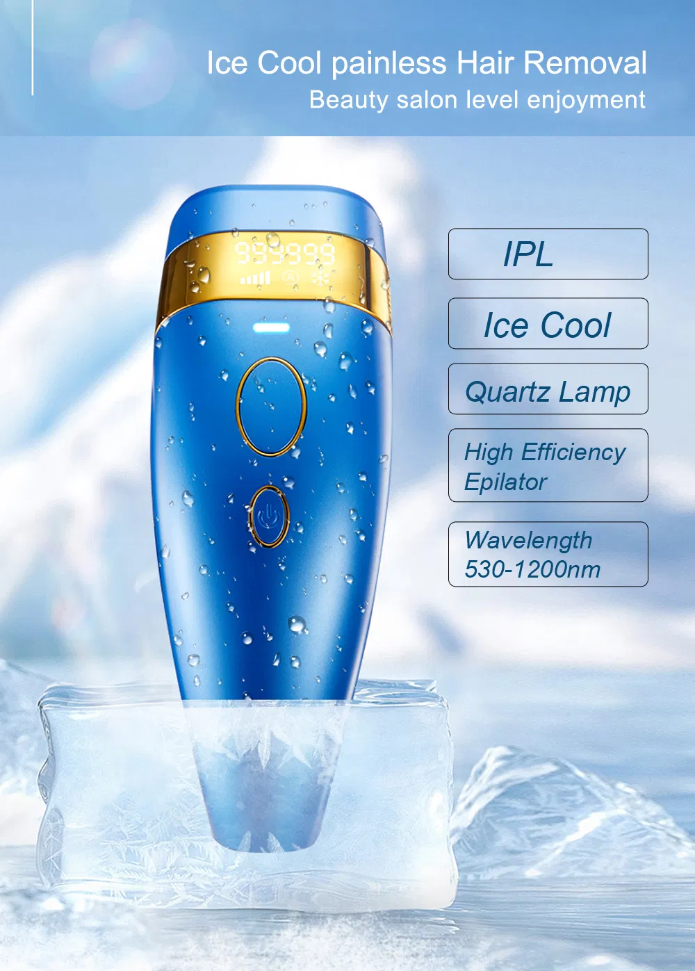 Permanently Hair Removal Epilator Ice Cooling Painless IPL Laser Hair Removal