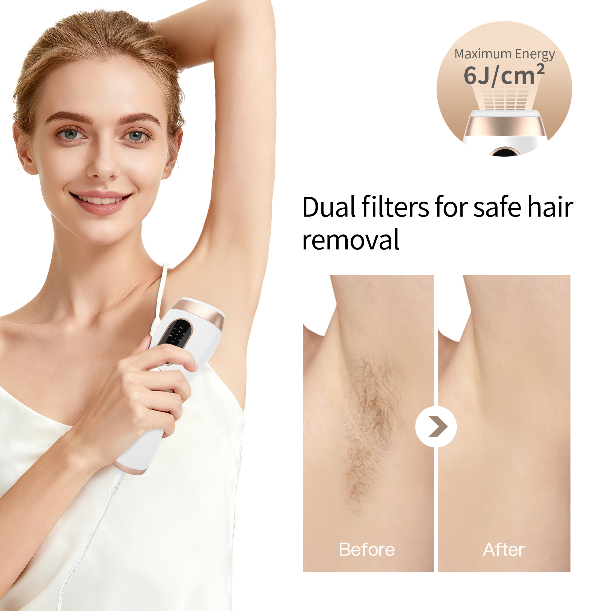 ICE Cooling Painless Whole Body 3 In 1 Home IPL Hair Removal Device 999999 Flashes Portable IPL Hair Removal Device