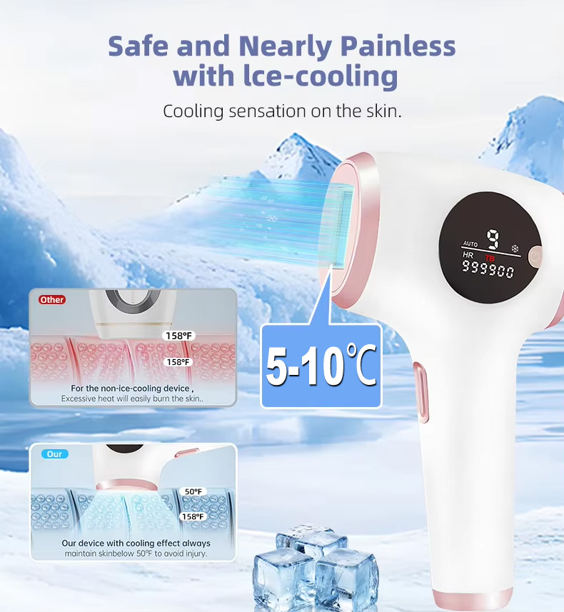 Dual Flash Intense Pulsed Light Hair Removal Device IPL for Face and Body IPL Bikini Line At-home Hair Reduction