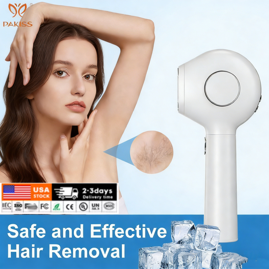PAKISS Sapphire IPL Hair Removal Device 999,999 Flashes 5-Level Ice Cooling (10-15C) Full Body Use