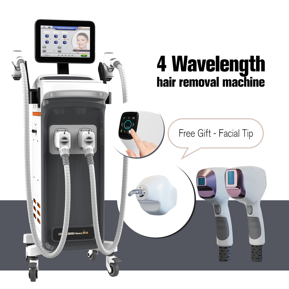 Newest 4 Wavelength 755nm 1064nm 808nm 940nm Professional Ice Painless Diode Laser Hair Removal Machine