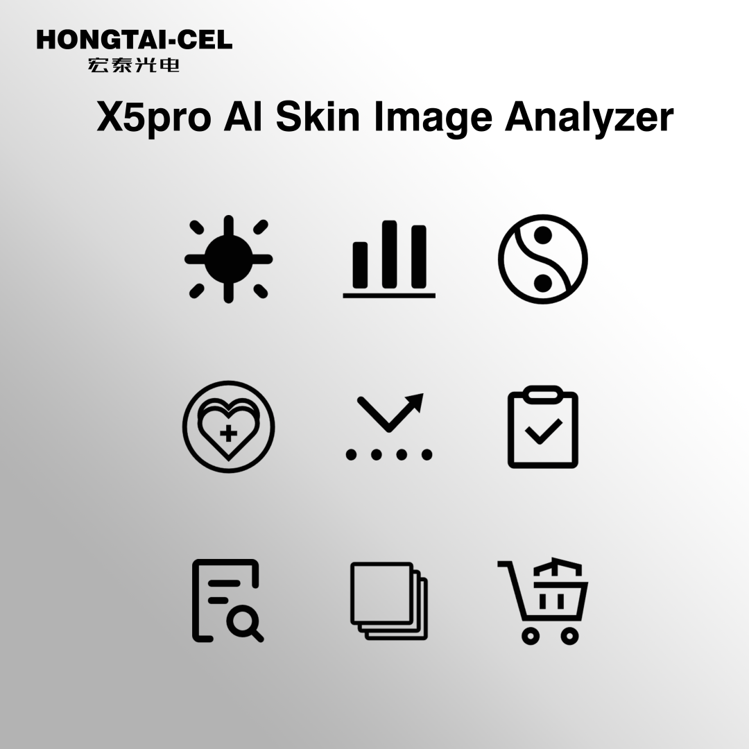 X5Pro Professional AI Skin Analysis Machine Salon Use Moisture Wrinkle Acne Pore Tester 8 Spectral Pigment Analysis Skin Scanner
