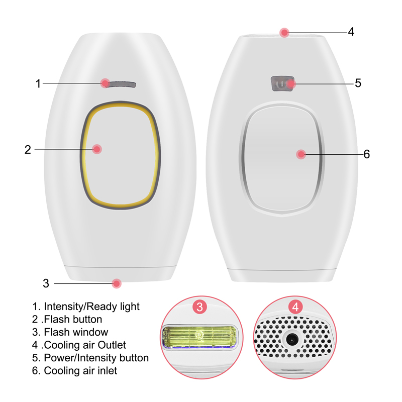 Pain-Free Home IPL Laser Hair Epilator Manual/Battery-Powered Painless Hair Removal Machine in English for Household Use