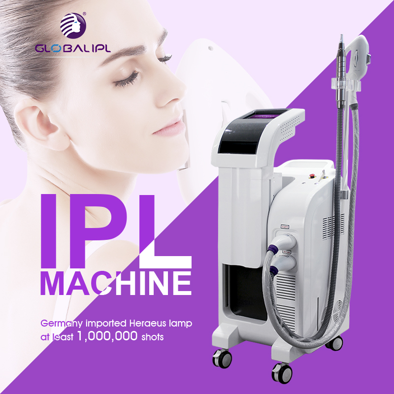 Stationary Multi Functional Professional 2500W Painless Ipl Facial Women Ice Hair Removal Beauty Salon Device