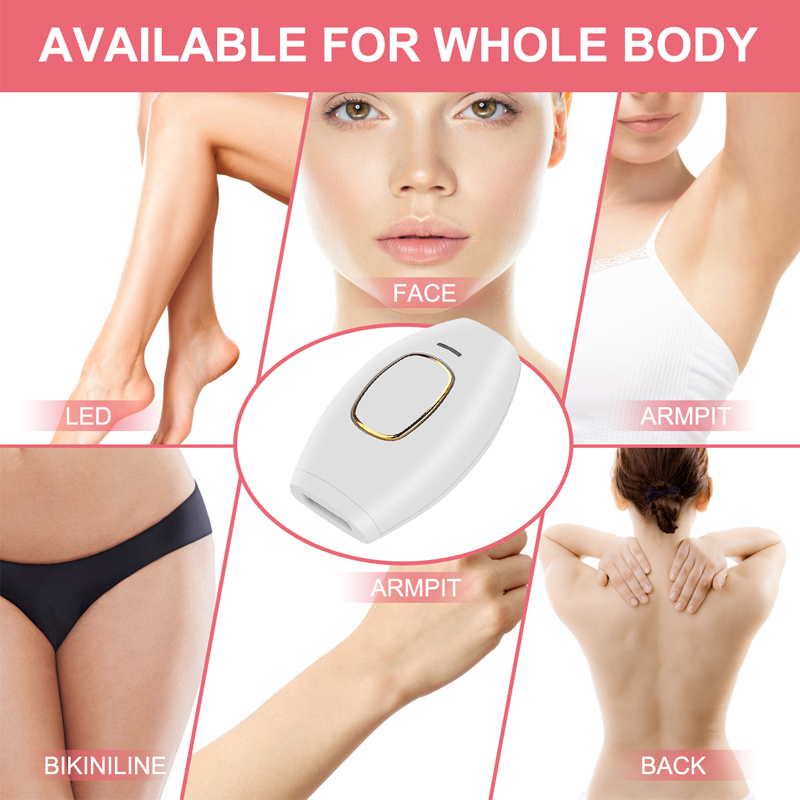 Pain-Free Home IPL Laser Hair Epilator Manual/Battery-Powered Painless Hair Removal Machine in English for Household Use