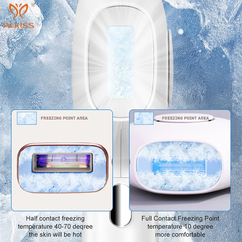 PAKISS Sapphire IPL Hair Removal Device 999,999 Flashes 5-Level Ice Cooling (10-15C) Full Body Use