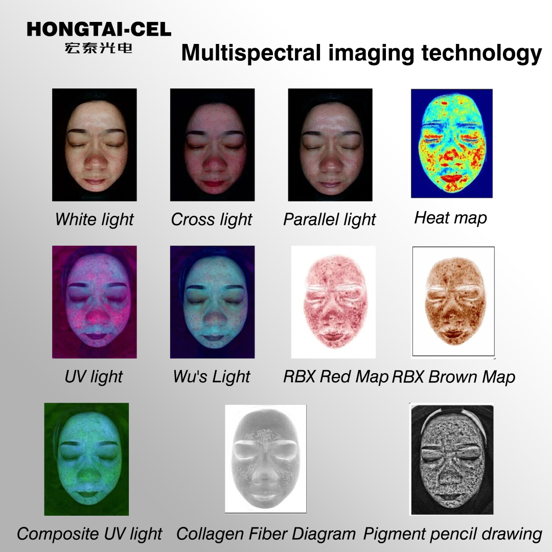 X5Pro Professional AI Skin Analysis Machine Salon Use Moisture Wrinkle Acne Pore Tester 8 Spectral Pigment Analysis Skin Scanner