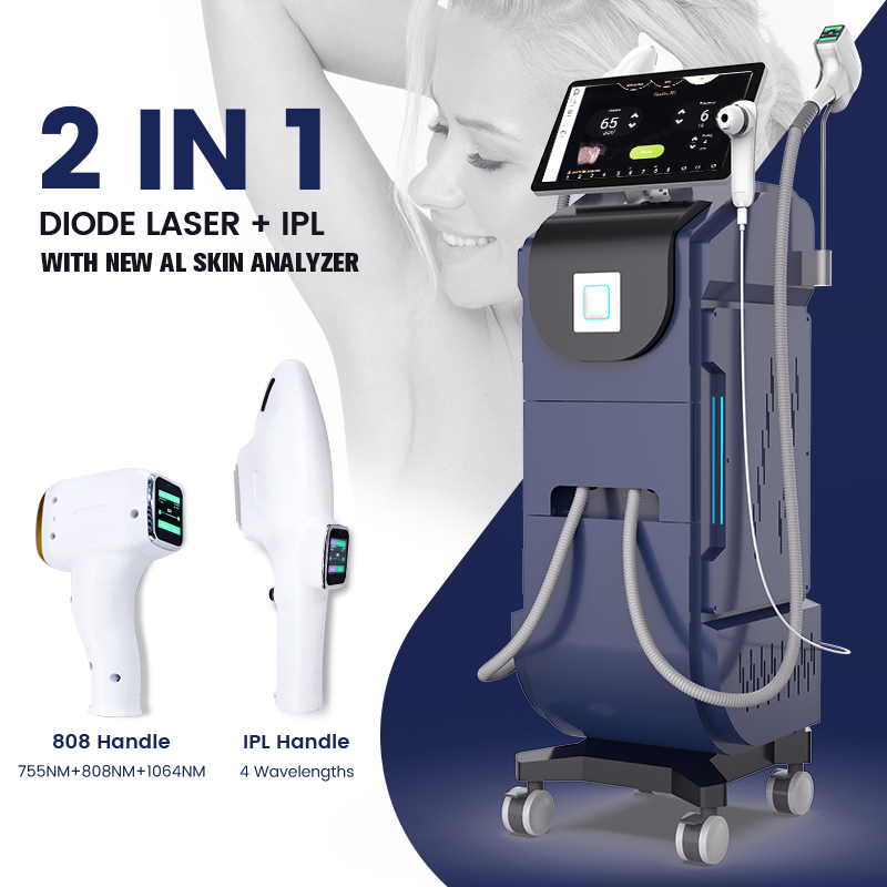 2 In 1 Multifunctional Laser Hair Removal Professional IPL NPT Ice Platinum Permanent 808nm Diode Laser Hair Removal Machine
