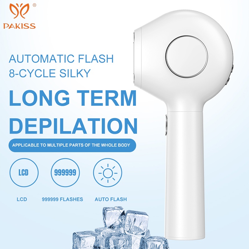 PAKISS Sapphire IPL Hair Removal Device 999,999 Flashes 5-Level Ice Cooling (10-15C) Full Body Use