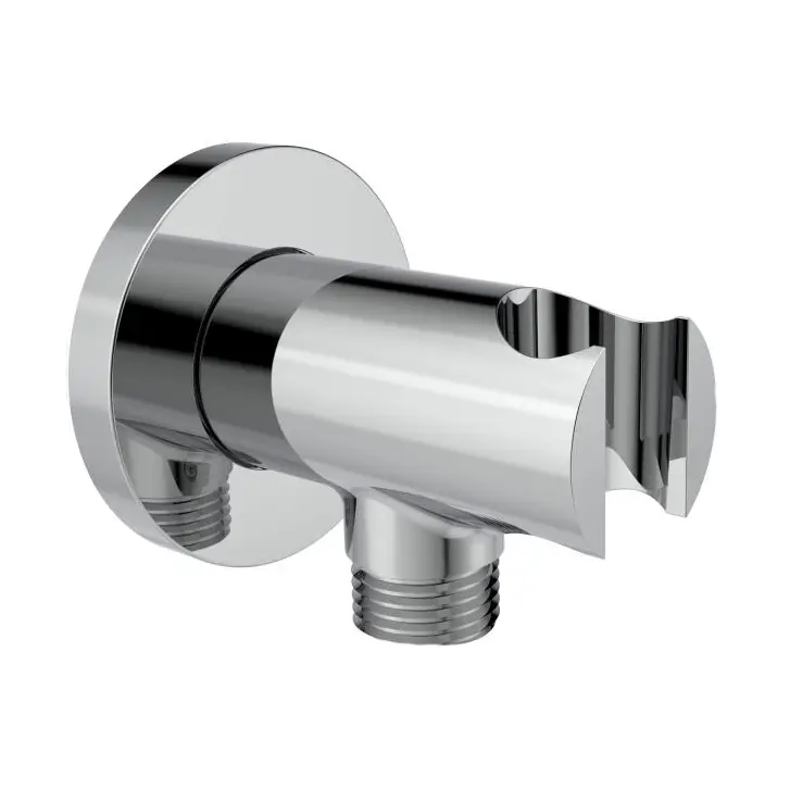 Cheap Aquaiaw Wall Supply Elbow with O-Ring Flange, Tapered 1/2 NPT Female Inlet, Solid Brass Wall Union W/Handshower Holder, Round Wall Supply Elbow W/Hand Shower bracket, G1/2 Outlet Companies, Products
