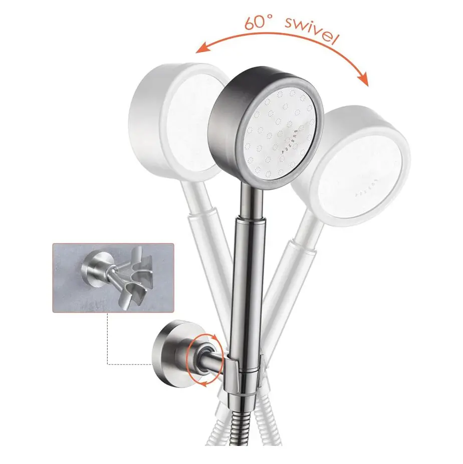 Wholesale Handheld Shower Head Holder Adjustable 304 Stainless Steel Handheld Shower Head Bracket Holder Wall Mount,Shower Wand Holder Brushed Nickel Supplier, Company
