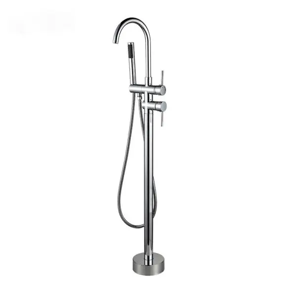 Wholesale Multi Function Brass Made Chrome Finish Floor Mount Tub Filler W Handheld Shower Wand Bathroom Fauce Companies, Products