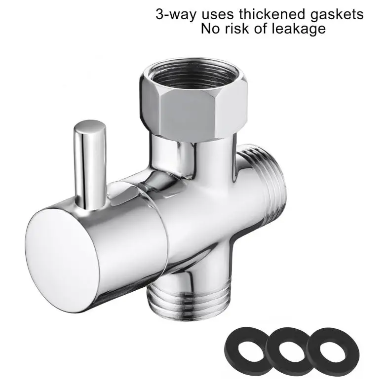 China Solid Brass Angle Valve with Diverter, 3-way G1/2 Valve, Bathroom Universal Shower Arm Diverter for Hand Held Showerhead and Fixed Spray Head (Chrome Finish) Manufacturer, Companies