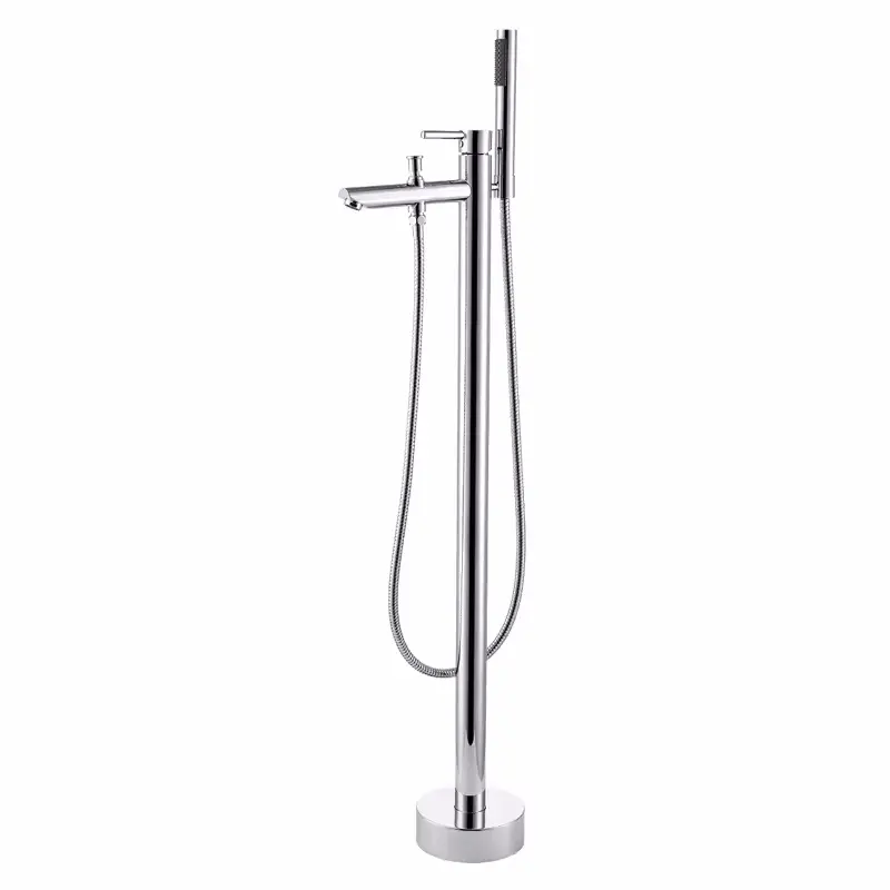 Wholesale Floor Mount Brass Bathtub Faucet Freestanding Tub Filler / Faucet Free Standing bathroom Shower faucet Mixer Tap Manufacturers, Exporter
