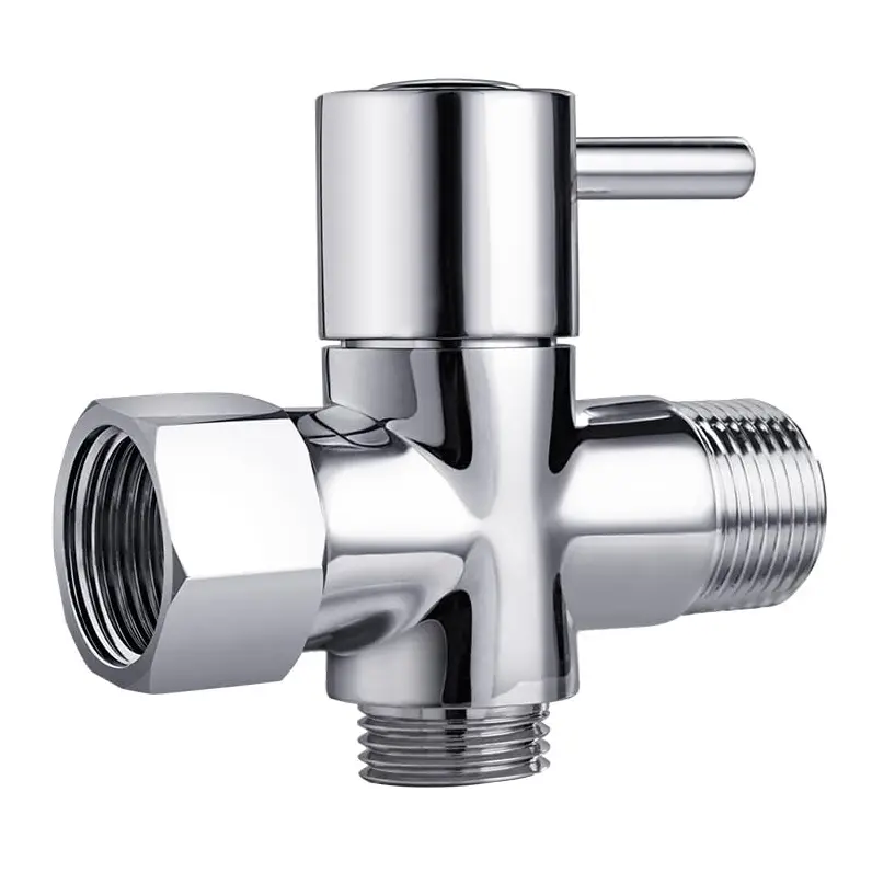 China Solid Brass Angle Valve with Diverter, 3-way G1/2 Valve, Bathroom Universal Shower Arm Diverter for Hand Held Showerhead and Fixed Spray Head (Chrome Finish) Manufacturer, Companies