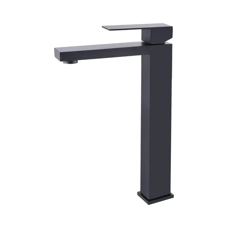Wholesale Bathroom Faucet Single Handle Tall Vessel Sink Basin Mixer Tap Stainless Steel Lead-Free Brushed Nickel Modern Square Faucet Suppliers, Exporters