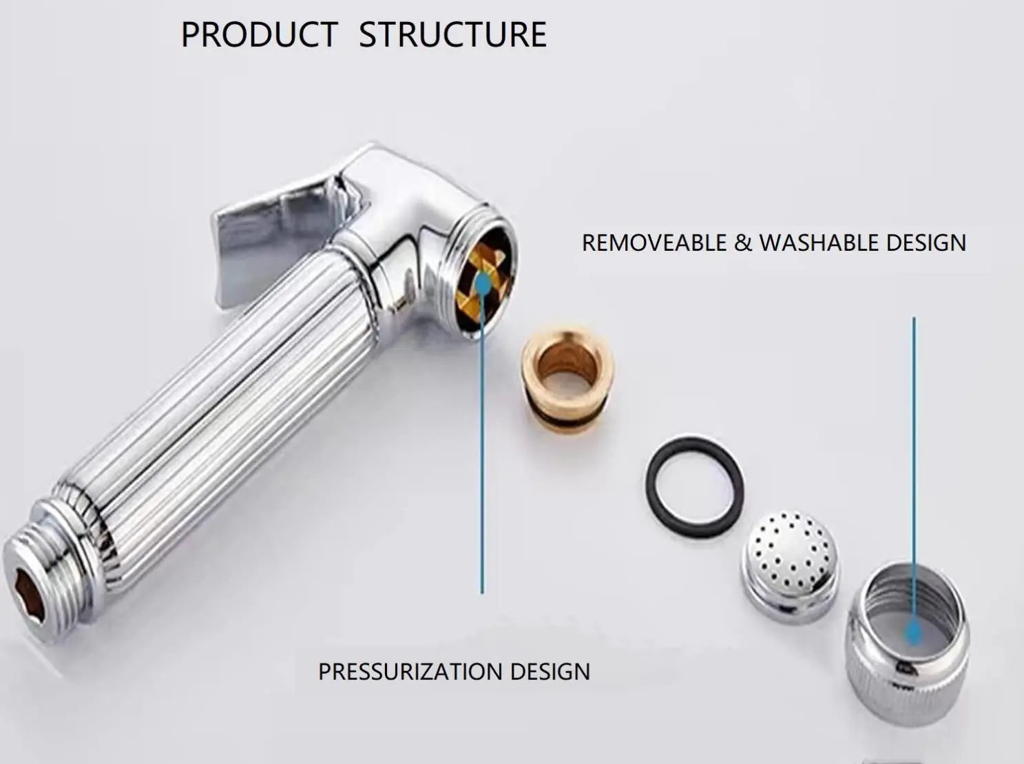 OEM Handheld Bidet Sprayer Head for Toilet baby cloth diaper sprayer /pet shower sprayer (Chrome) Company, Exporters