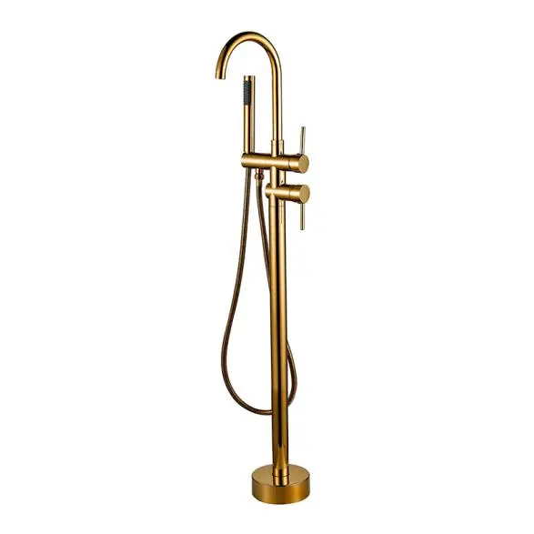 Wholesale Multi Function Brass Made Chrome Finish Floor Mount Tub Filler W Handheld Shower Wand Bathroom Fauce Companies, Products