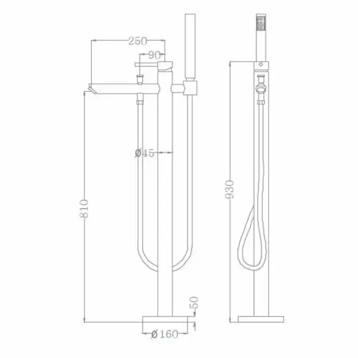 Wholesale Floor Mount Brass Bathtub Faucet Freestanding Tub Filler / Faucet Free Standing bathroom Shower faucet Mixer Tap Manufacturers, Exporter